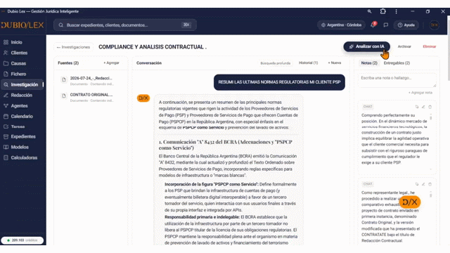 Análisis guiado de una causa dentro de DUBIO LEX